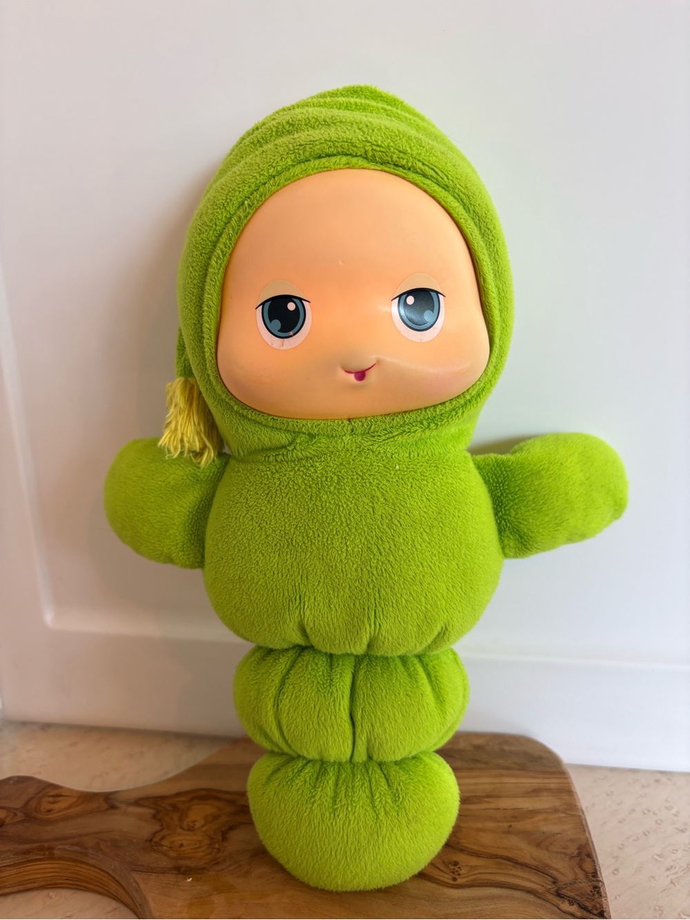green Hasbro Playskool Glo Worm plush toy